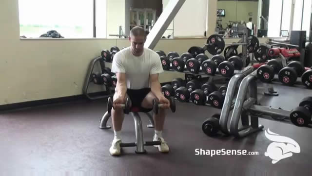 An image of a man performing the dumbbell wrist curl exercise.