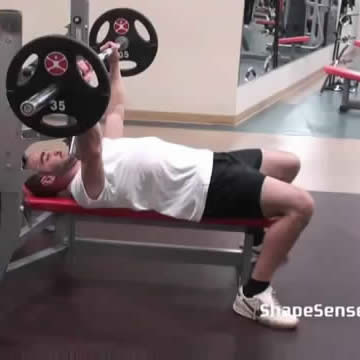 An image of a man performing the bench press exercise.