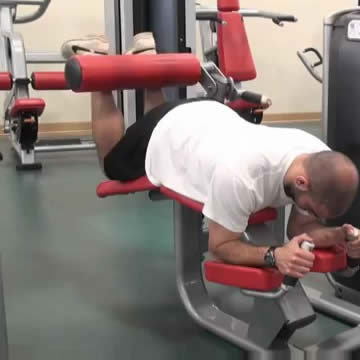 An image of a man performing the leg curl exercise.