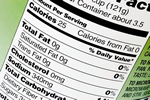 a thumbnail image of a food nutrition label showing the amount of calories in a food product