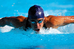 a thumbnail image of a man swimming to improve maximal oxygen consumption and overall cardiorespiratory fitness