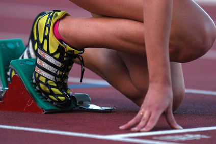 a sprinter at the starting line