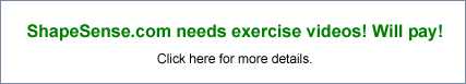 ShapeSense.com banner advertisement for exercise video submissions.